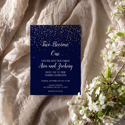 金ゴールド紙吹雪│海軍結婚二 招待状