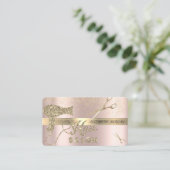 金ゴールド紙吹雪、鋏、ヘアドライヤーバラ金ゴールド 名刺 (スタンド正面)