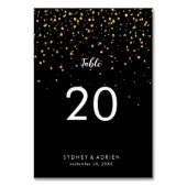 金ゴールド紙吹雪 |黒の結婚テーブル番号 テーブルナンバー (裏面)