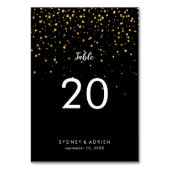 金ゴールド紙吹雪 |黒の結婚テーブル番号 テーブルナンバー (正面)