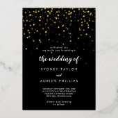 金ゴールド紙吹雪│黒結婚金ゴールドの実在 箔招待状 (正面)