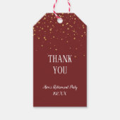 金ゴールド紙吹雪Burgundy Thank You Fever ギフトタグ (正面)
