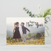 金ゴールド紙吹雪Happy New Yearフォトカード シーズンカード (スタンド正面)