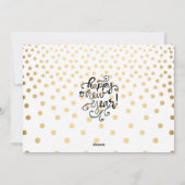 金ゴールド紙吹雪Happy New Yearフォトカード シーズンカード (裏面)