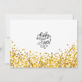 金ゴールド紙吹雪Happy New Yearフォトカード シーズンカード (裏面)