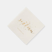 金ゴールド紙吹雪Sweet sixteen16番目の誕生日ベージュ色 スタンダードカクテルナプキン (角)