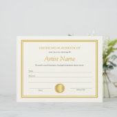 金ゴールド紙認証書テンプレート レターヘッド (スタンド正面)