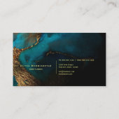 金ゴールド素晴らしアクア液アルコールインク水彩色 名刺 (裏面)