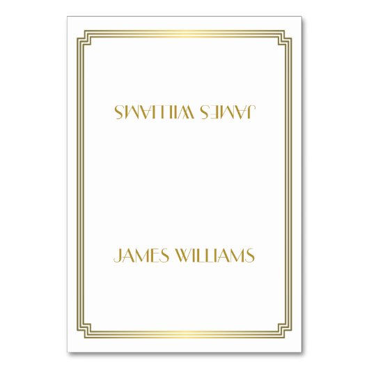 金ゴールド素晴らしギャツビーアールデコホワイト座席表 テーブルナンバー (正面)