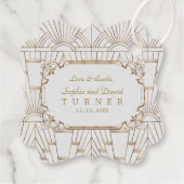 金ゴールド素晴らしギャツビー白アールデコ1920結婚s フェイバータグ (裏面)