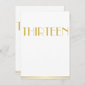 金ゴールド素晴らしギャツビー結婚のテーブルカード13枚 招待状 (正面/裏面)