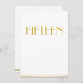 金ゴールド素晴らしギャツビー結婚のテーブルカード15枚 招待状 (正面/裏面)