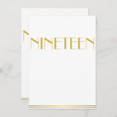 金ゴールド素晴らしギャツビー結婚のテーブルカード19 招待状 (正面/裏面)