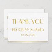 金ゴールド素晴らしギャツビー結婚の感謝はがき ポストカード (正面/裏面)