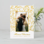 金ゴールド素晴らしフィリ結婚したグリー 箔シーズンカード (立ち正面)