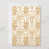 金ゴールド素晴らしホワイトアールデコ1920s結婚 招待状 (裏面)