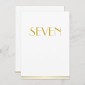 金ゴールド素晴らしホワイト結婚ギャツビーのテーブルカード7 招待状 (正面/裏面)