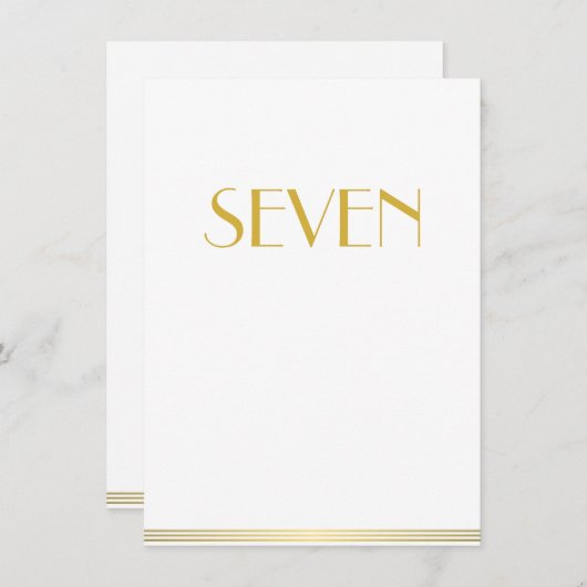 金ゴールド素晴らしホワイト結婚ギャツビーのテーブルカード7 招待状 (正面/裏面)