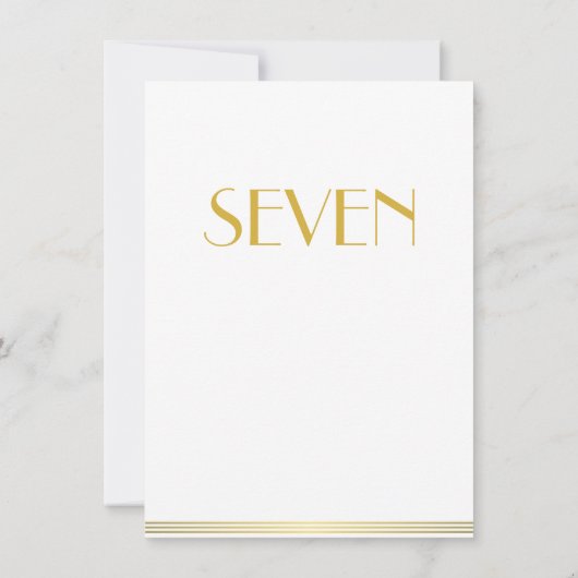 金ゴールド素晴らしホワイト結婚ギャツビーのテーブルカード7 招待状 (裏面)