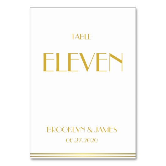 金ゴールド素晴らしホワイト結婚ギャツビーのテーブル番号 テーブルナンバー (正面)