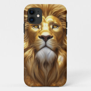 金ゴールド素晴らしライオン頭 iPhone 11 ケース