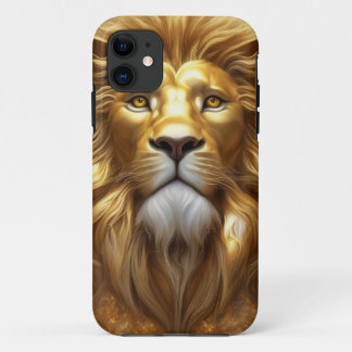 金ゴールド素晴らしライオン頭 iPhone 11 ケース