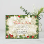 金ゴールド素晴らしレッドボーブルライトクリスマスパーティー 招待状 (スタンド正面)