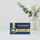 金ゴールド素晴らし水配管配管配管機 名刺 (スタンド正面)