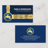 金ゴールド素晴らし水配管配管配管機 名刺 (正面/裏面)