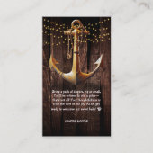 金ゴールド素朴いかりベビーシャワー エンクロージャーカード (正面)