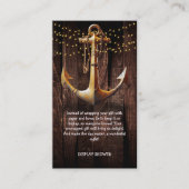 金ゴールド素朴いかりベビーシャワー エンクロージャーカード (正面)