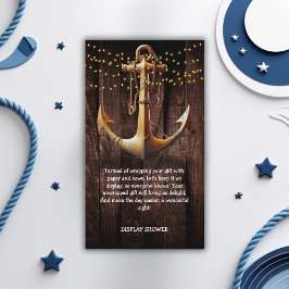 金ゴールド素朴いかりベビーシャワー エンクロージャーカード