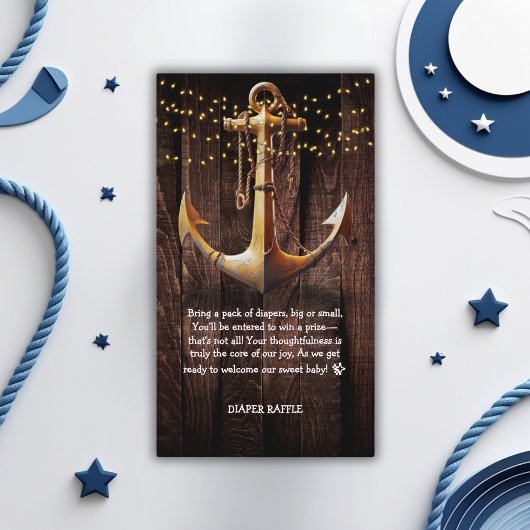 金ゴールド素朴いかりベビーシャワー エンクロージャーカード