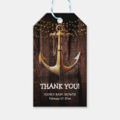 金ゴールド素朴いかりベビーシャワー ギフトタグ (正面)