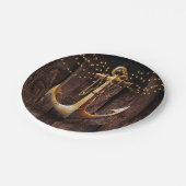 金ゴールド素朴いかりベビーシャワー ペーパープレート (アングル)