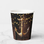 金ゴールド素朴いかりベビーシャワー 紙コップ (裏面)