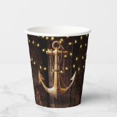 金ゴールド素朴いかりベビーシャワー 紙コップ (正面)