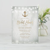 金ゴールド素朴いかりベビーズブレスブライダルシャワー 招待状 (スタンド正面)