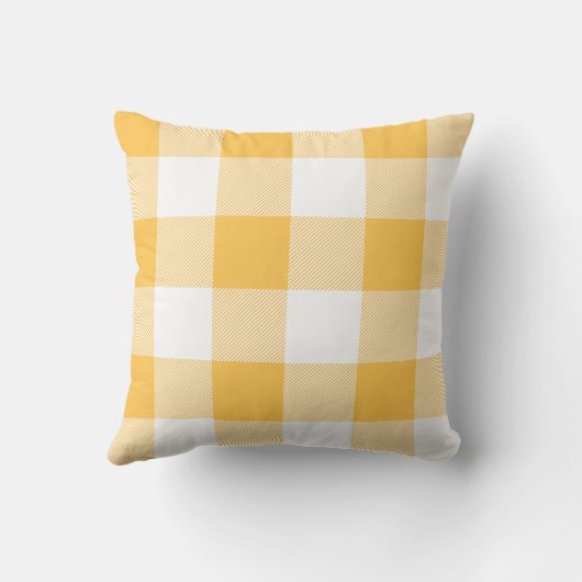 金ゴールド素朴とホワイトバッファローチェックのプレイド クッション (裏面)
