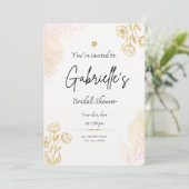 金ゴールド素朴なブライダルシャワーの招待 招待状 (スタンド正面)