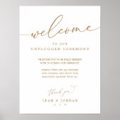 金ゴールド素朴の外結婚線式サイン ポスター (正面)