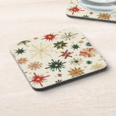 金ゴールド素朴の雪の模様の休日 コースター (左側)