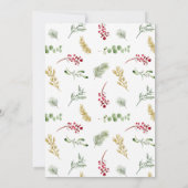 金ゴールド素朴ウィンターグリーナリーホリデーパーティー 招待状 (裏面)