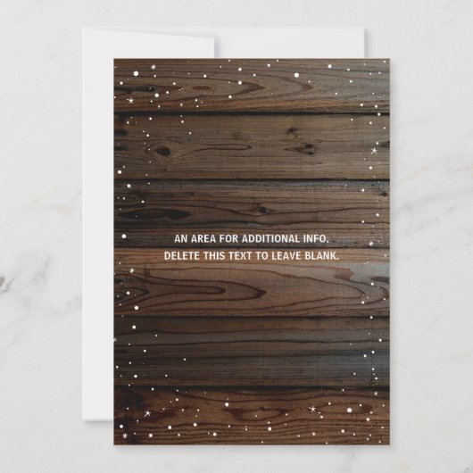 金ゴールド素朴ウッドホリデーマソニッククリスマスパーティー 招待状 (裏面)