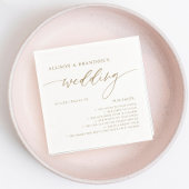 金ゴールド素朴エレガントな結婚式おもしろいファクト スタンダードカクテルナプキン