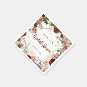 金ゴールド素朴カラフルフローラブライダルシャワー スタンダードカクテルナプキン (角)