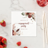 金ゴールド素朴カラフルフローラ婚約パーティ スタンダードカクテルナプキン (インサイチュ)