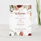 金ゴールド素朴カラフルフローラ折り結婚曲げ プログラム (正面)