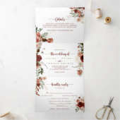 金ゴールド素朴カラフルフローラ結婚の 三つ折り招待状 (内部)