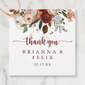 金ゴールド素朴カラフルフローラ結婚書道 フェイバータグ (正面)